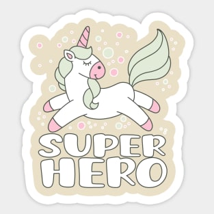 Super Hero Unicorn Sticker